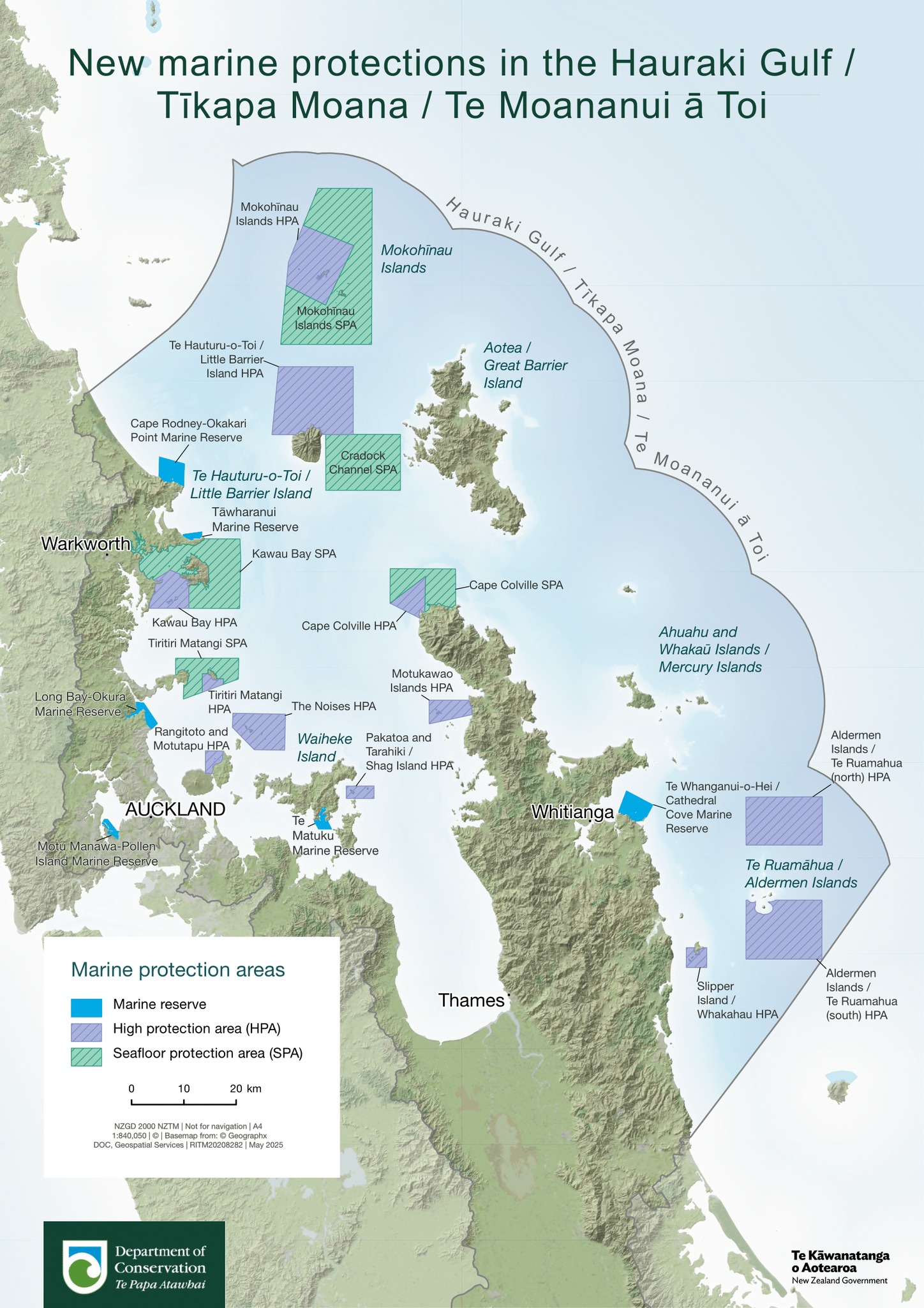 Hauraki Gulf MPA map