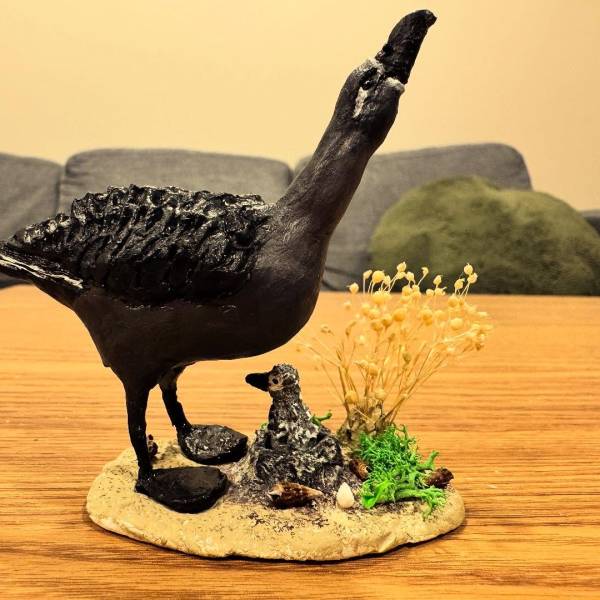 When art meets conservation.  ACAP supporter Isabelle Beaudoin sculpts a Black-footed Albatross
